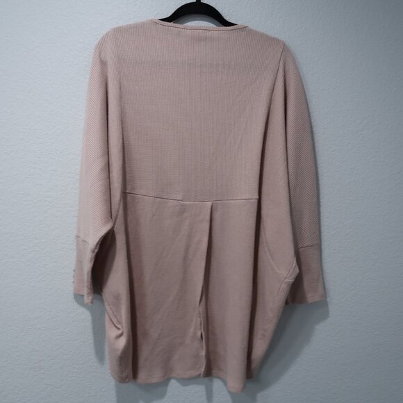 Simply Noelle Open Cardigan Womens Knit Sweater Baggy Relaxed Fit Pink L/XL - Picture 6 of 15